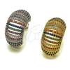 Argolla Mediana 02.436.0069.1.25 Rodio Laminado, con Zirconia Cubica Multicolor, Pulido, Rodinado