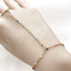 Pulsera Elegante 03.437.0005.07 Acero Inoxidable, Diseño de Rolo, Esmaltado Multicolor, Tono Dorado (Grosor 01.8 MM, 7 Pulgadas de Largo)