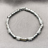 Pulsera Tennis 03.130.0047.07 Rodio Laminado, con Micro Pave Blanca, Pulido, Rodinado (Grosor 06.9 MM, 7 Pulgadas de Largo)