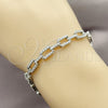 Pulsera Tennis 03.130.0048.07 Rodio Laminado, con Zirconia Cubica Blanca, Pulido, Rodinado (Grosor 06.4 MM, 7 Pulgadas de Largo)