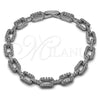 Pulsera Tennis 03.130.0048.07 Rodio Laminado, con Zirconia Cubica Blanca, Pulido, Rodinado (Grosor 06.4 MM, 7 Pulgadas de Largo)