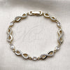Pulsera Tennis 03.130.0050.07 Oro Laminado, Diseño de Infinito, con Zirconia Cubica Blanca, Pulido, Tono Dorado (Grosor 06.2 MM, 8 Pulgadas de Largo)