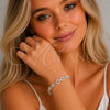Pulsera Tennis 03.130.0050.1.07 Rodio Laminado, Diseño de Infinito, con Zirconia Cubica Blanca, Pulido, Rodinado (Grosor 06.2 MM, 8 Pulgadas de Largo)