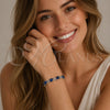 Pulsera Tennis 03.130.0032.6.07 Rodio Laminado, con Zirconia Cubica Zafiro Azul y Blanca, Pulido, Rodinado (Grosor 08 MM, 7 Pulgadas de Largo)