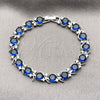 Pulsera Tennis 03.130.0032.6.07 Rodio Laminado, con Zirconia Cubica Zafiro Azul y Blanca, Pulido, Rodinado (Grosor 08 MM, 7 Pulgadas de Largo)