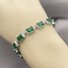 Pulsera Tennis 03.130.0051.07 Rodio Laminado, con Zirconia Cubica Verde, Pulido, Rodinado (Grosor 07.5 MM, 7 Pulgadas de Largo)