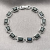 Pulsera Tennis 03.130.0051.1.07 Rodio Laminado, con Zirconia Cubica Negro, Pulido, Rodinado (Grosor 07.5 MM, 7 Pulgadas de Largo)
