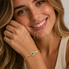 Pulsera Elegante 03.60.0178.07 Oro Laminado, Diseño de Ojo Griego y Cola de Raton, con Zirconia Cubica Turquoise y Blanca, Pulido, Tono Dorado (Grosor 03 MM, 7 Pulgadas de Largo)