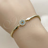 Pulsera Elegante 03.60.0178.07 Oro Laminado, Diseño de Ojo Griego y Cola de Raton, con Zirconia Cubica Turquoise y Blanca, Pulido, Tono Dorado (Grosor 03 MM, 7 Pulgadas de Largo)