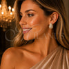 Arete Dormilona 02.283.0428 Oro Laminado, Diseño de Gota, con Zirconia Cubica Blanca, Pulido, Tono Dorado