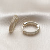 Argolla Huggie 02.283.0429.20 Oro Laminado, con Micro Pave Blanca, Pulido, Tono Dorado