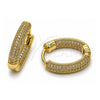 Argolla Huggie 02.283.0429.20 Oro Laminado, con Micro Pave Blanca, Pulido, Tono Dorado