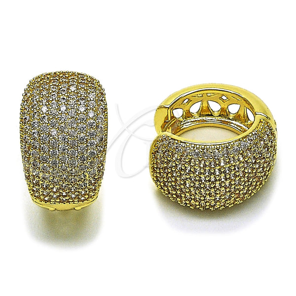 Argolla Huggie 02.283.0431.22 Oro Laminado, con Zirconia Cubica Blanca, Pulido, Tono Dorado