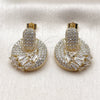 Arete Dormilona 02.283.0432 Oro Laminado, Diseño de Baguette, con Zirconia Cubica Blanca, Pulido, Tono Dorado