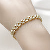 Pulsera Tennis 03.283.0594.07 Oro Laminado, con Micro Pave Blanca, Pulido, Tono Dorado (Grosor 08.7 MM, 8 Pulgadas de Largo)