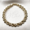 Pulsera Tennis 03.283.0594.07 Oro Laminado, con Micro Pave Blanca, Pulido, Tono Dorado (Grosor 08.7 MM, 8 Pulgadas de Largo)