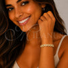 Pulsera Tennis 03.283.0596.07 Oro Laminado, Diseño de Hebilla del Cinturón, con Zirconia Cubica Blanca, Pulido, Tono Dorado (Grosor 08 MM, 7 Pulgadas de Largo)