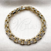 Pulsera Tennis 03.283.0596.07 Oro Laminado, Diseño de Hebilla del Cinturón, con Zirconia Cubica Blanca, Pulido, Tono Dorado (Grosor 08 MM, 7 Pulgadas de Largo)