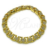 Pulsera Tennis 03.283.0596.07 Oro Laminado, Diseño de Hebilla del Cinturón, con Zirconia Cubica Blanca, Pulido, Tono Dorado (Grosor 08 MM, 7 Pulgadas de Largo)