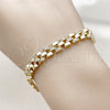 Pulsera Tennis 03.283.0597.07 Oro Laminado, Diseño de Hebilla del Cinturón, con Zirconia Cubica Blanca, Pulido, Tono Dorado (Grosor 07 MM, 8 Pulgadas de Largo)