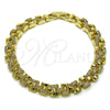 Pulsera Tennis 03.283.0597.07 Oro Laminado, Diseño de Hebilla del Cinturón, con Zirconia Cubica Blanca, Pulido, Tono Dorado (Grosor 07 MM, 8 Pulgadas de Largo)