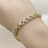 Pulsera Tennis 03.283.0598.07 Oro Laminado, Diseño de Hebilla del Cinturón, con Zirconia Cubica Blanca, Pulido, Tono Dorado (Grosor 07.2 MM, 8 Pulgadas de Largo)