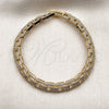 Pulsera Tennis 03.283.0598.07 Oro Laminado, Diseño de Hebilla del Cinturón, con Zirconia Cubica Blanca, Pulido, Tono Dorado (Grosor 07.2 MM, 8 Pulgadas de Largo)
