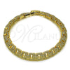 Pulsera Tennis 03.283.0598.07 Oro Laminado, Diseño de Hebilla del Cinturón, con Zirconia Cubica Blanca, Pulido, Tono Dorado (Grosor 07.2 MM, 8 Pulgadas de Largo)