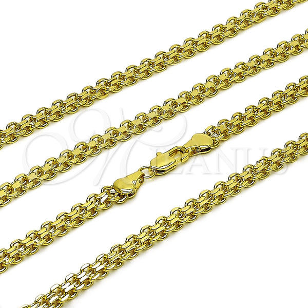 Gargantilla Basica 03.213.0354.1.22 Oro Laminado, Diseño de Bismarco, Pulido, Tono Dorado (Grosor 05 MM, 22 Pulgadas de Largo)