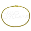 Tobillera Básica 04.213.0066.10 Oro Laminado, Diseño de Bismarco, Pulido, Tono Dorado (Grosor 02.2 MM, 10 Pulgadas de Largo)