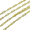 Gargantilla Elegante 04.213.0332.18 Oro Laminado, Diseño de Paperclip, Pulido, Tono Dorado (Grosor 04 MM, 18 Pulgadas de Largo)
