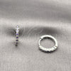 Argolla Huggie 02.438.0006.15 Rodio Laminado, con Zirconia Cubica Amatista, Pulido, Rodinado