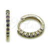 Argolla Huggie 02.438.0006.15 Rodio Laminado, con Zirconia Cubica Amatista, Pulido, Rodinado