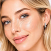 Argolla Huggie 02.438.0010.20 Rodio Laminado, con Micro Pave Blanca, Pulido, Rodinado