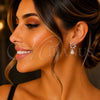 Arete Colgante 02.438.0013 Oro Laminado, Diseño de Oja y Bola, con Perla Marfil y Micro Pave Blanca, Pulido, Tono Dorado