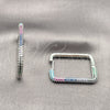 Argolla Huggie 02.438.0015.25 Rodio Laminado, con Micro Pave Multicolor, Pulido, Rodinado
