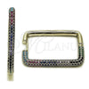 Argolla Huggie 02.438.0015.25 Rodio Laminado, con Micro Pave Multicolor, Pulido, Rodinado