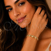 Pulsera Elegante 03.415.0027.07 Oro Laminado, Diseño de Corazón, Pulido, Tono Dorado (Grosor 06 MM, 8 Pulgadas de Largo)