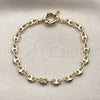 Pulsera Elegante 03.415.0027.07 Oro Laminado, Diseño de Corazón, Pulido, Tono Dorado (Grosor 06 MM, 8 Pulgadas de Largo)
