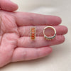 Argolla Huggie 02.413.0008.1.18 Oro Laminado, Diseño de Baguette, con Zirconia Cubica Granate, Pulido, Tono Dorado