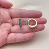Argolla Huggie 02.413.0008.3.18 Oro Laminado, Diseño de Baguette, con Zirconia Cubica Zafiro Azul, Pulido, Tono Dorado