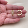 Argolla Huggie 02.413.0008.4.18 Oro Laminado, Diseño de Baguette, con Zirconia Cubica Amatista, Pulido, Tono Dorado