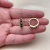 Argolla Huggie 02.413.0008.5.18 Oro Laminado, Diseño de Baguette, con Zirconia Cubica Negro, Pulido, Tono Dorado