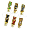 Argolla Huggie 02.413.0008.5.18 Oro Laminado, Diseño de Baguette, con Zirconia Cubica Negro, Pulido, Tono Dorado