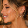 Arete Largo 02.297.0009 Oro Laminado, Diseño de Gota, con Micro Pave Blanca, Pulido, Tono Dorado