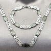 Collar y Pulsera 06.116.0006.3.22 Acero Inoxidable, Diseño de Cruz, Pulido, Dos Tonos