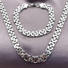 Collar y Pulsera 06.363.0035.22 Acero Inoxidable, Diseño de Llave Griega, Pulido, Tono Plateado