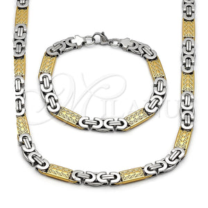 Collar y Pulsera 06.116.0007.2.22 Acero Inoxidable, Diseño de Infinito, Pulido, Dos Tonos