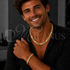 Collar y Pulsera 06.116.0217.22 Acero Inoxidable, Diseño de Llave Griega, Pulido, Tono Dorado