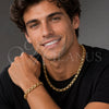 Collar y Pulsera 06.116.0220.22 Acero Inoxidable, Diseño de Llave Griega, Pulido, Tono Dorado